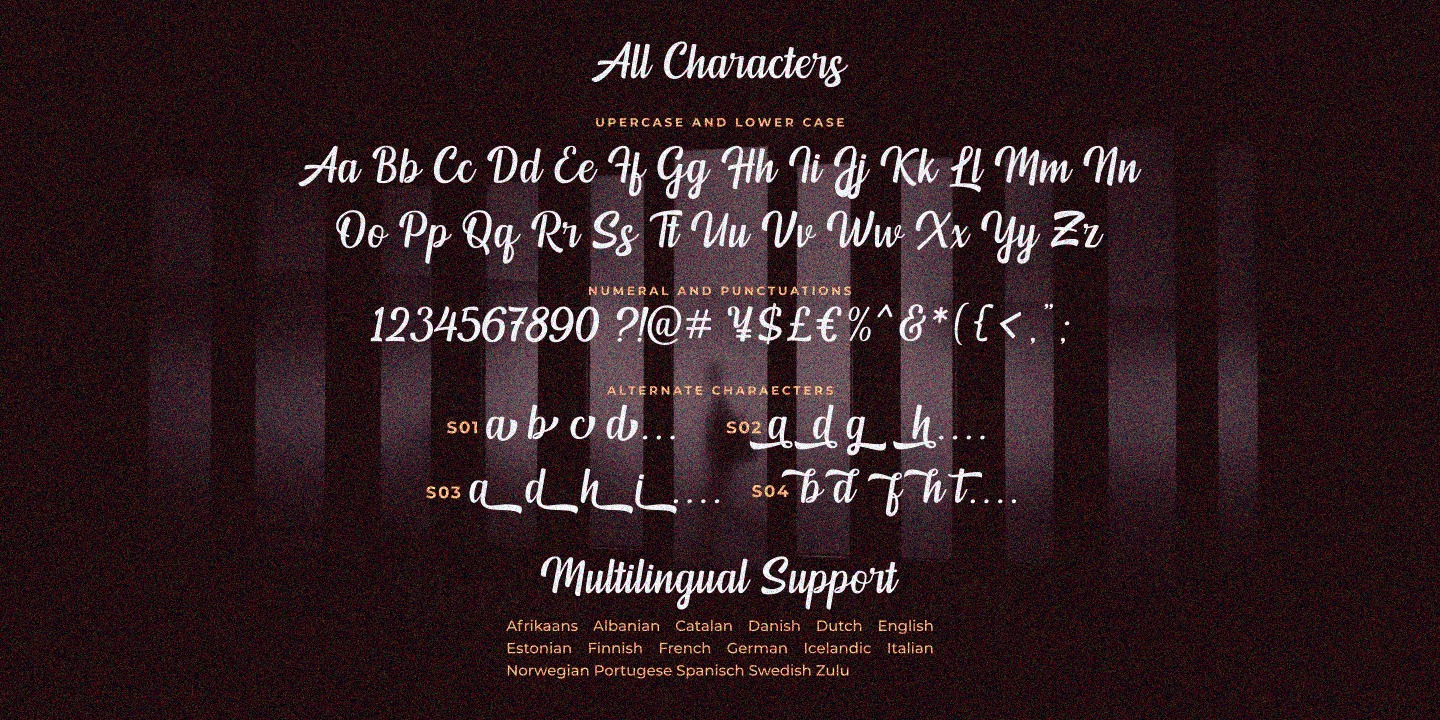 Пример шрифта Mendoan Script Regular